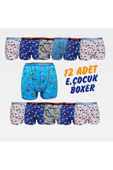 12-Piece Quality Cotton Intimo Boys Boxer