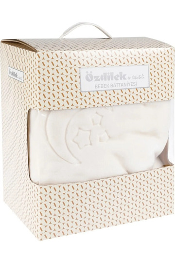Embossed baby blanket 100x120 - Cream