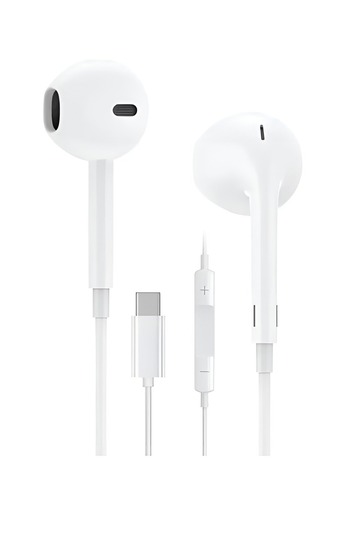In-ear wired earphone with microphone supports iPhone 15 and iPad
