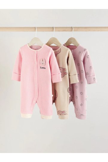 100% Organic Cotton Pink Color Animal Embroidered 3-Piece Sleeping Bag Set