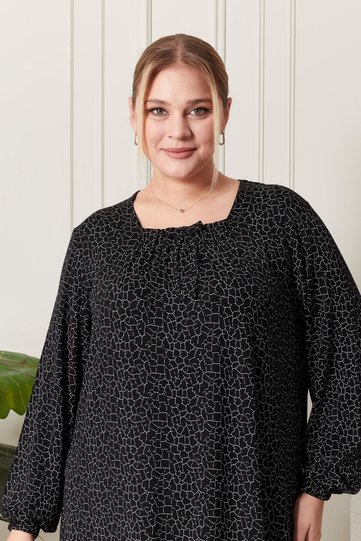 Women's Plus Size Square Neck Hijab Dress