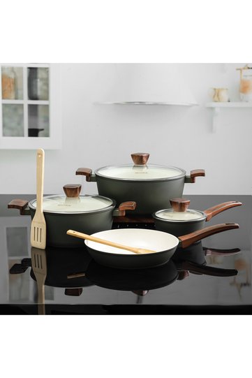 Nonstick Cookware set ceramic coated 9pcs Cookware set Casserole sauce pan frypan Lid