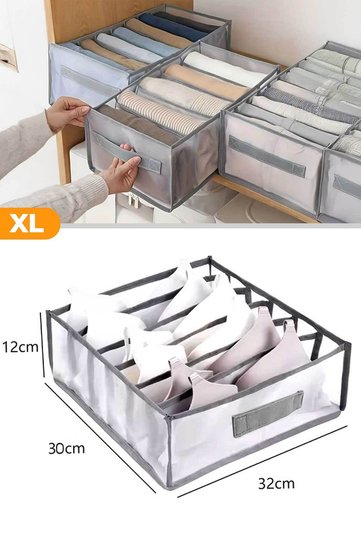 6 Compartment Drawer Organizer with Handle - Xlarge 32X30X12 cm
