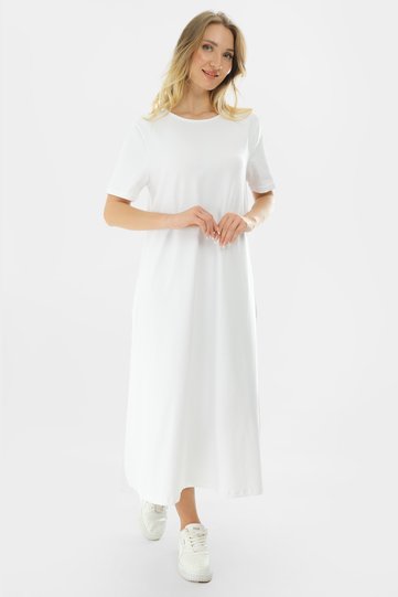 Women's Short Sleeve Maxi Combed Cotton Dress 2029