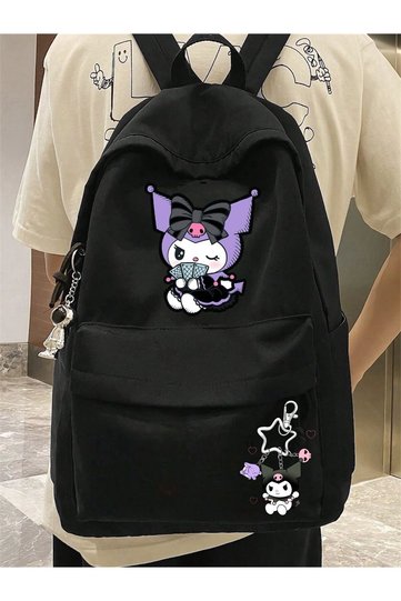 Kuromi Keychain Printed School, Course, Course Backpack