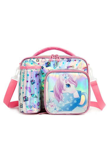 Eazy Kids - Bottle / Lunch Bag - Unicorn Chrome Pink