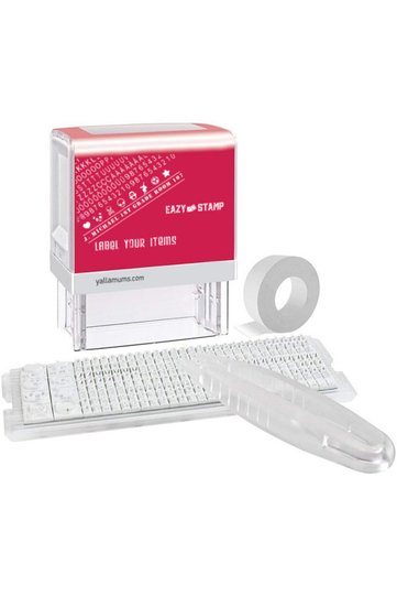 Customizable Self Inking Fabric Stamp Kit for School, Uniforms & Kids Clothing - Black Ink
