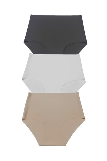 3-Piece Extra High Waist Laser Cut Seamless Non-Marking Panties (Extra Flexible and Soft)