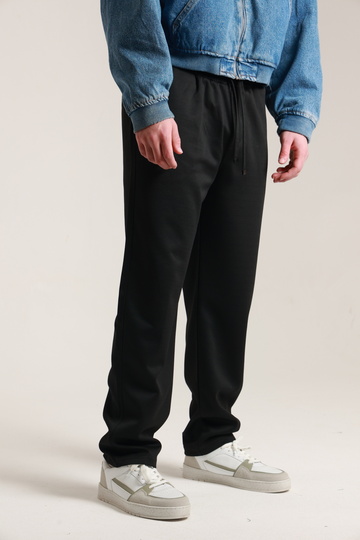 Men's Baggy Loose Fit Pique Trousers with Back Pockets
