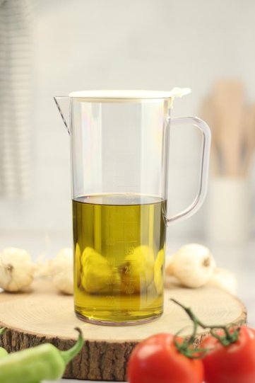 Acrylic Scale Transparent 1 LT Oil & Oil Pot & Measuring Cup (Not Glass)