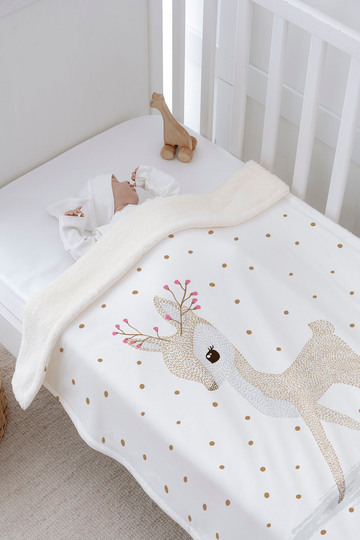 Plush Double Face Blanket (80x120) - Iconic - Bambi with Flower Horns