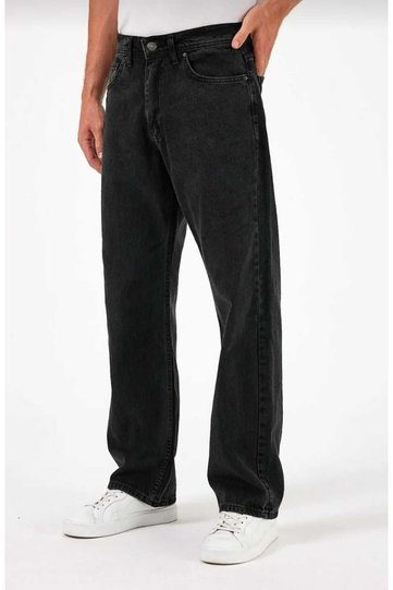 Men's Denim Pants Bggy Black Wide Pasha