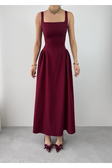 Strappy Pleated Flared Maxi Long Height Premium Pencil Evening Gown Occasion Dress