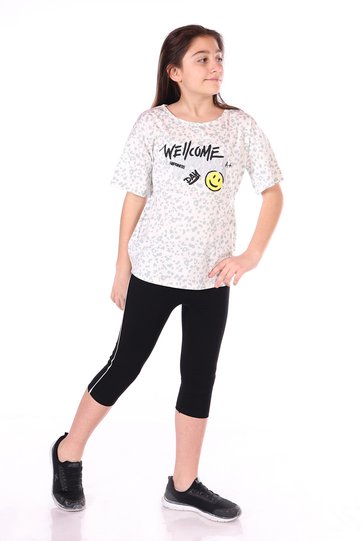 Girl's Happiness Printed Capri Set
