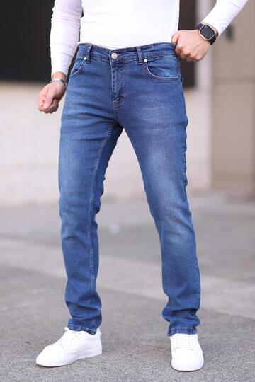 Men's Regular Fit Straight Leg Stretchy Lycra Denim Jeans Trousers