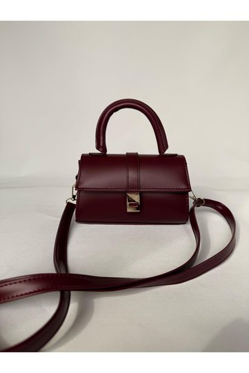 Bordo Gold Detailled Magnetic Closure Hand Shoulder and Crossbody Women's Bag