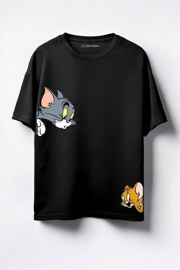Tom and Jerry Printed Unisex Oversized T-Shirt