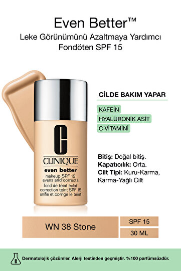 Even Better™ Doğal Bitişli Fondöten Spf 15 - Renk: Wn 38 Stone 30ml | C Vitamini