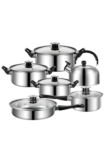 6-Piece Stainless Steel Pot and Kettle Set