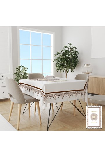 Ramadan Themed Geometry Detailed Carefree Tablecloth