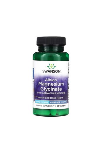Albion Magnesium Glycinate with Activated B Vitamins 200mg 60 Tablets