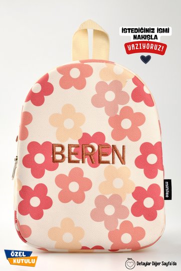 [We Embroider the Name You Want] - Cute Flowers 0-8 Years Old - Nursery, Kindergarten Children's Backpack