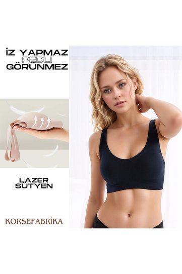 LASER CUT PADDED - INVISIBLE - NO TRACE - NON-WIRED SHAPING PUSH-UP SEAMLESS BRA