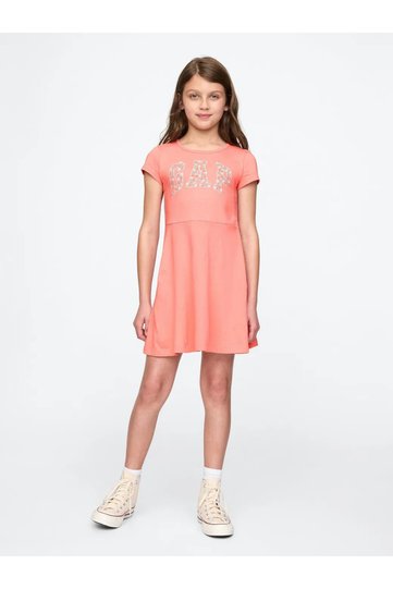 Girl's gap logo jersey dress - pink