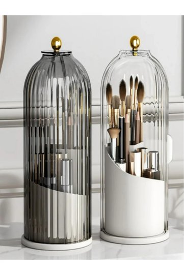 360 Rotatable Organizer with Lid and Stand Brush Cosmetic Makeup Organizer