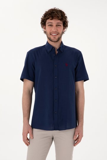 Men's Navy Blue Short-Sleeve Shirt 50306324-VR033