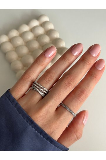 Four Row Zircon Stone Ring