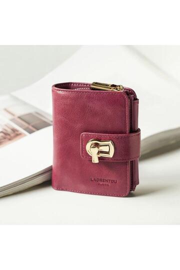 Santorelli Genuine Leather Italian-Made Buckled Zippered Women's Wallet - Women's Card Holder