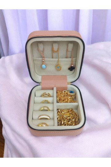 Small Size (11×11) Organizer Jewelry Storage Box Travel Jewelry Bag Leather Wooden Case
