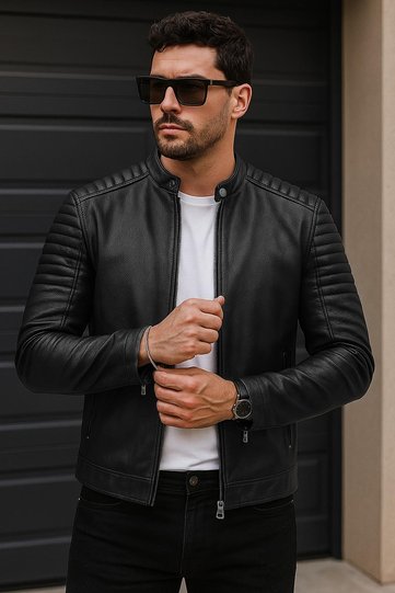Men's Slim Fit Leather Jacket
