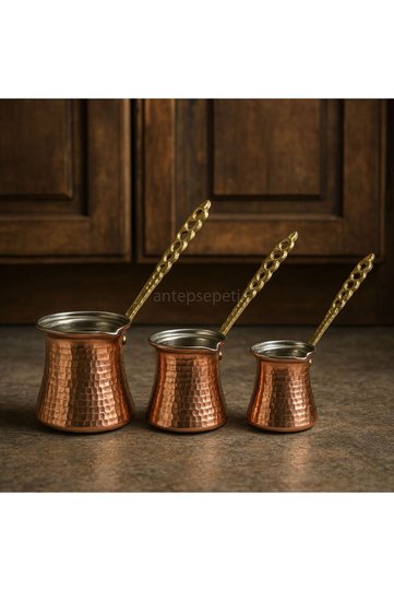 Copper 3-Piece Coffee Pot Set