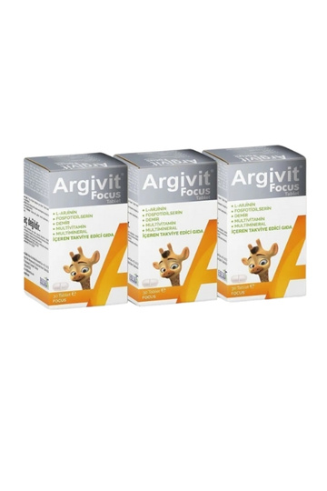 أقراص Argivit Focus، 30 قرص، عبوة من 3 قطع