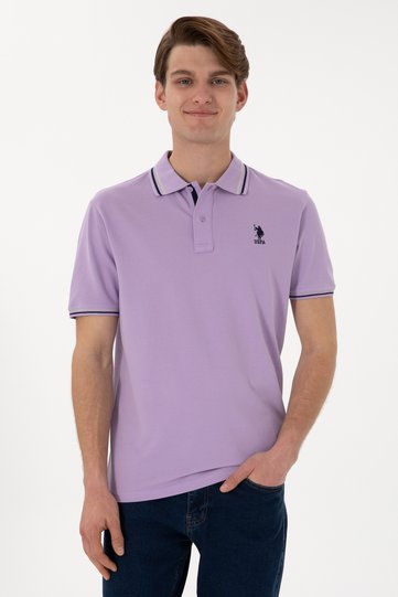 Men's Lilac Regular Fit Polo Collar Basic T-Shirt 50306011-VR034