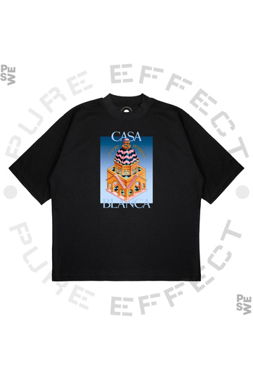 Unisex Oversize Casablanca Statue of Babylon Printed Boxy Fit Thick Fabric (240Gsm) T-Shirt