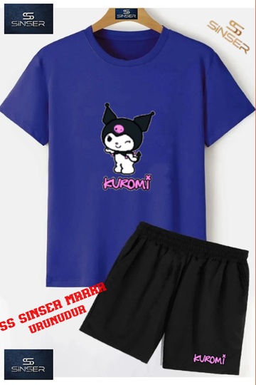 تي شيرت KUROMI SUMMER مطبوع برقبة دائرية للأطفال - طقم شورت