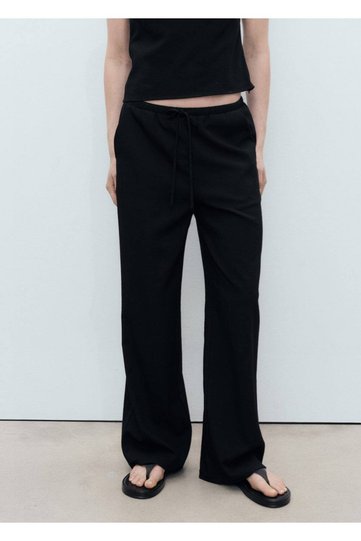 Straight Cut Pants with Bow