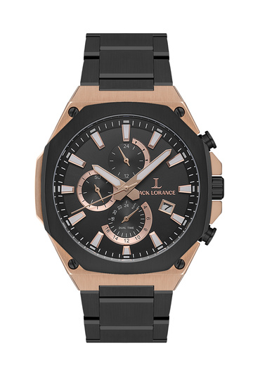 Jls0405704 Black & Rose Steel Men's Wristwatch