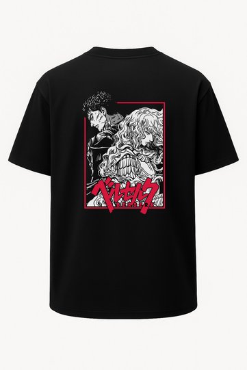 Berserk Manga Printed Unisex Oversize Black T-shirt