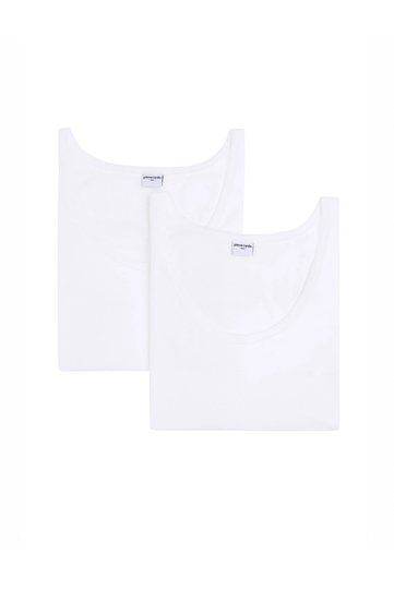 Men's 2 Pack 100% Cotton White Undershirt Set S3.Q.Tk.9K.R9