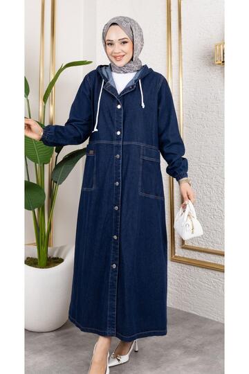 WOMEN'S BUTTONED DENIM CAPE