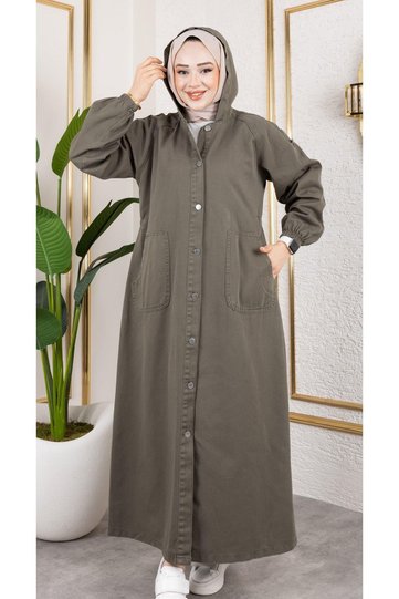 Women's buttoned pocket gabardine jacket