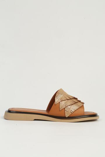 Tan Women's Leather Sandals Pc-54624