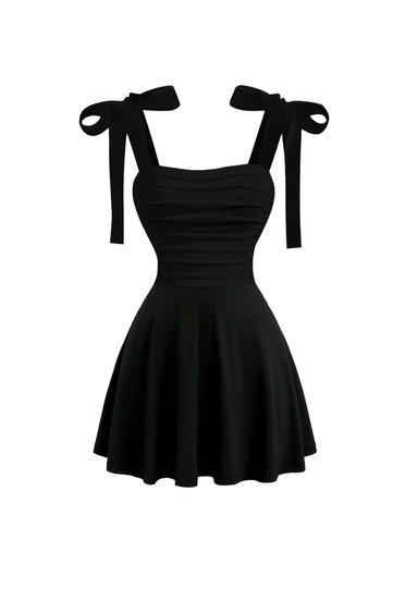 Tie-Detail Bow-Strap Dress 7081