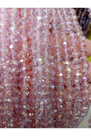 8 mm Crystal Beads 10 Strands Average: 620-630 Pcs Candy Pink / Powder Pink