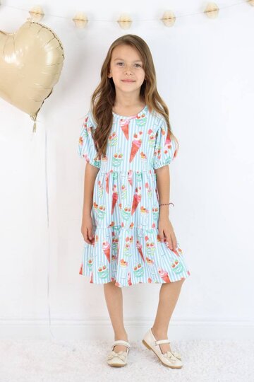 Girl Dress I Relaxed Fit Girl Dress for Summer, Stylish Design I Short Sleeve Summer Dress