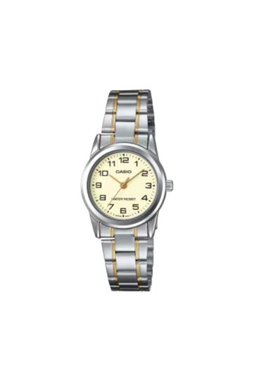 CASIO Women's Analog Beige Dial Watch - LTP-V001SG-9B
